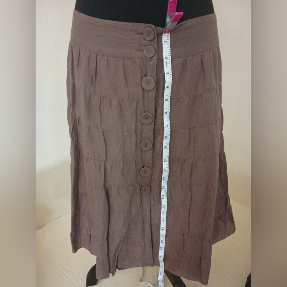Massimo Brown Button-Front Skirt - Picture 4 of 6